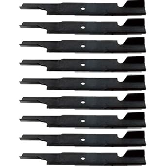 9 Pack Premium High Lift - Notched Replacement XHT Lawn Mower Blade Fits Rotary 10930 | 21" x 3" / 0.625" Hole