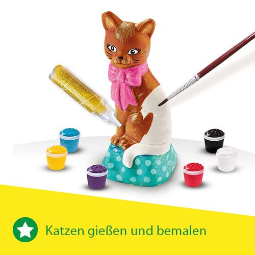 SES Creative 01218 Gips Gießen Bastelset Katze, Tier-Bastelset für Kinder, Diverse Farben – Ansicht 4