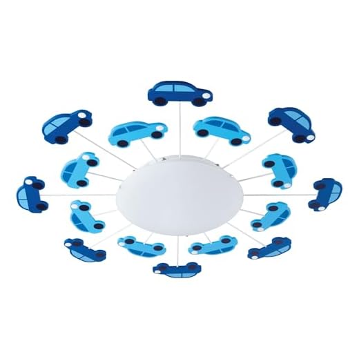 EGLO taklampa Viki 1, 1 ljuskälla barnrum vägglampa, taklampa av stål, färg: blå, glas: satinerad, vit, sockel: E27