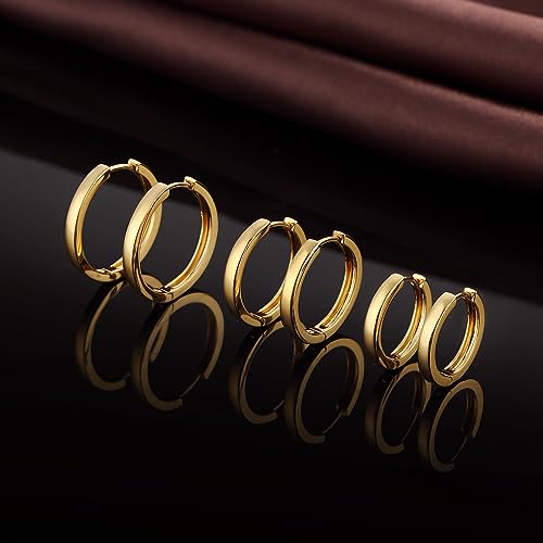 Simple Hoop Earrings for Women, Hypoallergenic Hoops Jewelry Huggies Sleeper Earrings 925 Sterling Silver Ear Post 18MM 20MM 25MM4