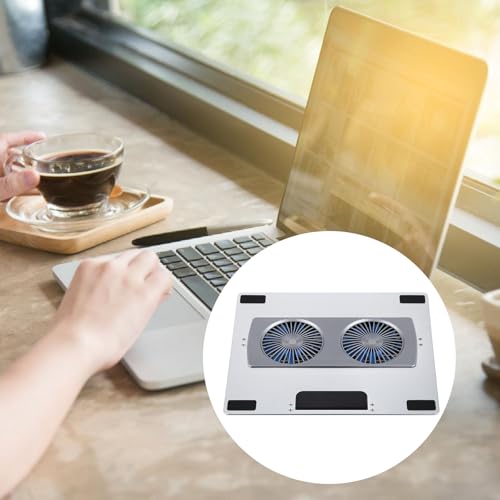 Base plegable para laptop con ventiladores dobles y 6 alturas miniatura 4