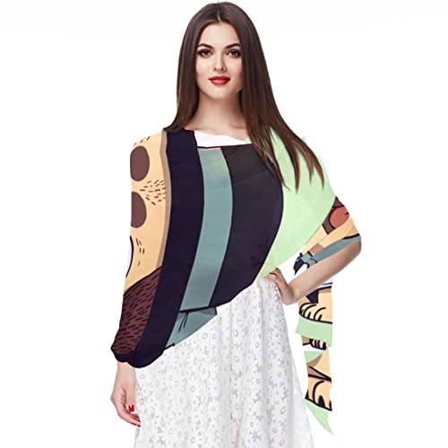 Foulard en mousseline de soie femme carlin multicolore pour un style chic au quotidien