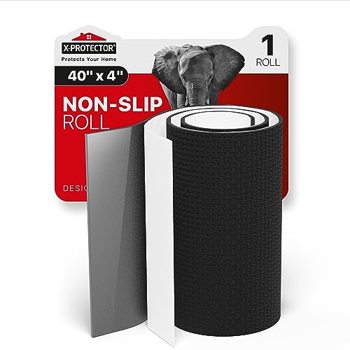 X-Protector Rubber Roll 40 x 4 inches - Black Non Slip Pad - Universal Anti Skid Pads - Self-Adhesive Rubber Grips - Premium Rubber Feet for Keyboard, Appliances, and Other Small Things!