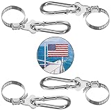 Vazioyar 4Pcs Flagpole Ring,Stainless Steel Adjustable Flag Pole Rings Clamp Anti Winding Flag Mount