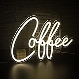 SIGNSHIP Coffee Neon Light Kaffee Neon Schild Kaffee-Leuchtreklamen LED-Wand-Neonlicht, Kaffee Brief Warmweiß USB Leuchtreklame, Kaffee Einkaufen Küche Wanddekoration Hochzeit Geburtstag
