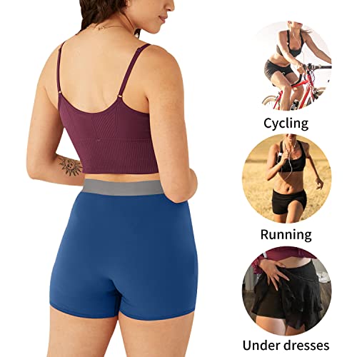 Image of LALESTE Women Cotton Boxer Briefs 3 inch Inseam Boy Shorts Underwear Anti Chafing Shorts 5 Pack