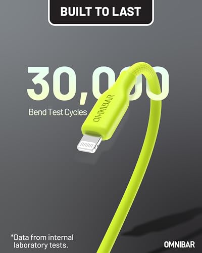 Image of USB A to Lightning Cable (6FT, Lime Green), Ultra Soft Flow Silicone iPhone Charging Cord, Apple MFi Certified Lightning Cable for iPhone 14 /13 /12 /11 /XS /XR /X /SE, iPad Pro /Air /Mini, iPod Touch