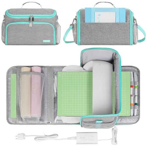 Jaffzora Carrying Case Fits for Cricut Joy Xtra, Portable Travel Opening Storage Bag Compatible with Cricut Accessories and Supplies, Gray