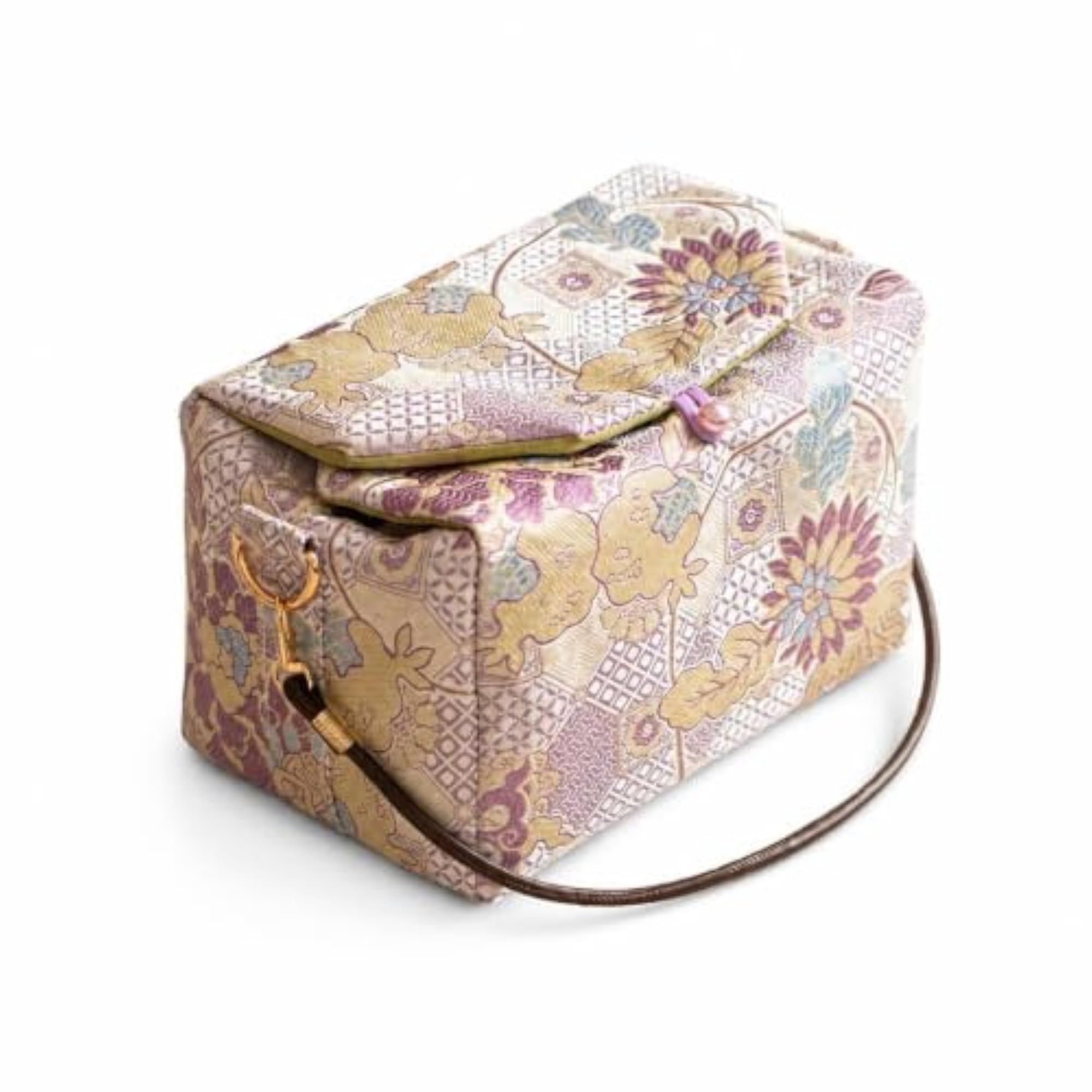 Portable Brocade Fabric Tea Set Storage Bag