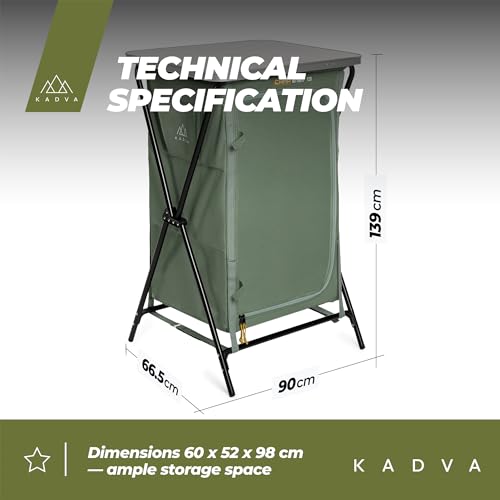 KADVA Nego CampShelf armoire de camping 50x60x98 cm à étagères