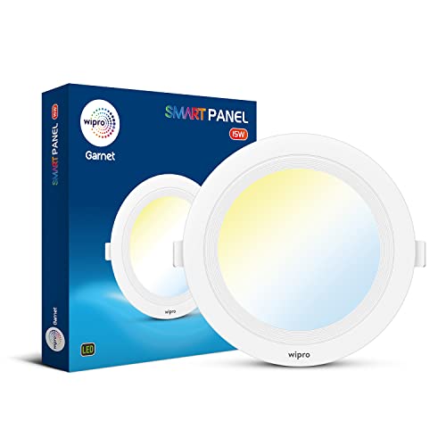 Wipro Garnet 15W Smart Panel Ceiling Light | CCT, White Tune...