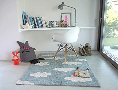 Lorena Canals Clouds Vintage Blue Washable Rugs #TOP5