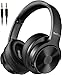 OneOdio Active Noise Cancelling Headphones, A30 Wireless Wired Headset Bluetooth 5.0 Over Ear Headphones with Microphone, HI-FI Stereo Deep Bass 45H Playtime for Travel Work-Black