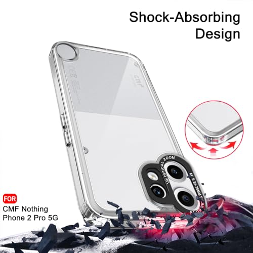Image of TheGiftKart Hybrid Shockproof Back Cover Case for CMF By Nothing Phone 2 Pro 5G | Stylish Camera Border | Plated Buttons | Crystal Clear Hard Case for Nothing CMF Phone 2 Pro