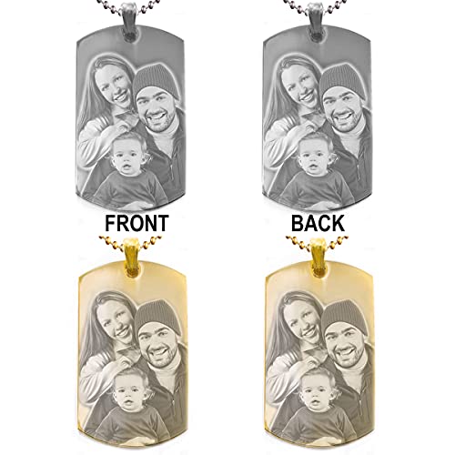 Dogtags4Less PLAINDGT_DT4L Custom Photo Engraving Dog Tag Necklace - Personalized Jewelry For Lover, Mom, Dad, Friend thumb #7