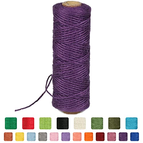 Image of 2mm 328ft Colored Natural Jute Twine String for Gift Wrapping Craft Baker Plant Christmas Ribbon Twine Handmade Arts Decoration Thin Packing String Home Decor