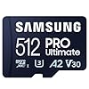 Samsung Carte Mémoire MicroSDXC, PRO Ultimate MB-MY512SA/WW, 512 Go, vitesse de lecture jusqu'à 200 Mo/s, fournie avec adaptateur SD