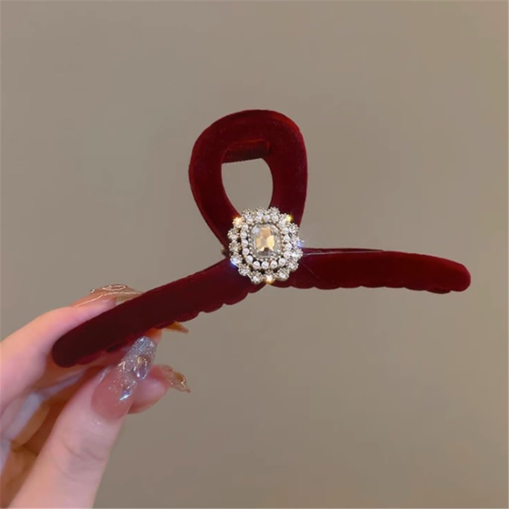Palace grab clip diamond encrusted hair clips crystal vintage flocked cross shark temperament French small perfume