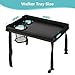 HOOMTREE Walker Tray for Folding Walker, Trays for Walkers Detachable with Cup Holder,Walker Trays for Rolling Folding Walker,Walker Accessories for Elderly (Black Without Pockets with Baffles)