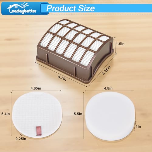 Image of Leadaybetter 2 HEPA + 4 Foam & Felt Filters for Shark Navigator Professional (NV70 NV71 NV80 NVC80C UV420) and Rotator Professional XL Capacity (NV90 NV95), Compare to Part # XFF80 & XHF80