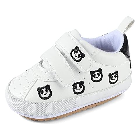 MK MATT KEELY Baby Jungen Mädchen Lauflernschuhe PU Leader Krabbelschuhe mit Weich Gummi Anti-Rutsch Sohle 12-18 Monate Cover