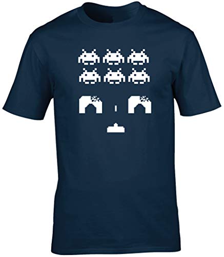 Hippowarehouse Space Invaders Unisex Short Sleeve t-Shirt (Specific Size Guide in Description) Navy Blue