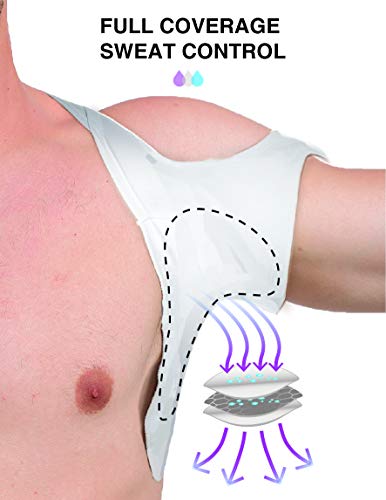 Topdry Underarm Sweat Pads Vest For Men – Men’s Invisible Sweatproof Undershirt White #TOP1