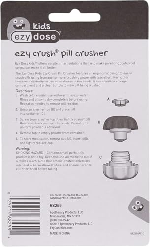 Image of Ezy Dose Pill Crusher & Tablet Grinder, Storage Compartment, Large, Green | Pill, Vitamins, Tablets, Crusher for Pets, Elderly, Crushes Medications into Fine Powder, Easy-to-Use Design, BPA Free