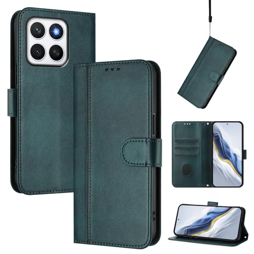 Pzwoxukhov Compatible with Honor X8C 4G Case Cover,Compatible with Honor X8C 4G with Card Slot,Stand Holder,PU Leather flip Shockproof Case Cover Green