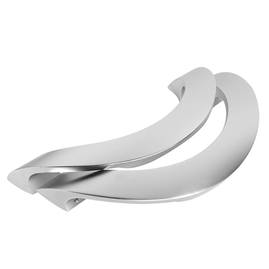 Poignée de porte en alliage d'aluminium finition argentée semi-circulaire