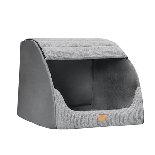 Generisch 2026 Lit pour chien doux avec trou pour grands chiens, couvert, tente lavable, convient aux chiens de taille moyenne et grande, gris, 40 cm