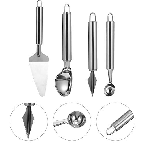 4 Pcs Ferramentas De Sorvete Cortador De Legumes Colheres De Frutas Colher De Molho Escultor De Frut