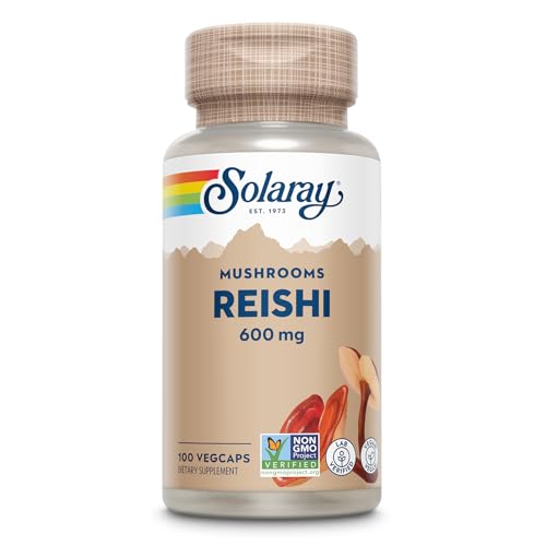 SOLARAY Reishi Mushroom 600mg - Reishi Mushroom Capsules for Immune Support - Vegan, Lab Verified - 60-Day Money-Back Guarantee - 100 Servings, 100 VegCaps SOLARAY Reishi Mushroom 600mg - Reishi Mushroom Capsules for Immune Support - Vegan, Lab Verified - 60-Day Money-Back Guarantee - 100 Servings, 100 VegCaps