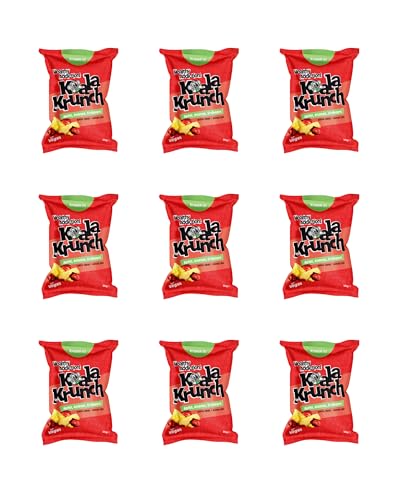 Koala Krunch® Roter Mix | Erdbeere, Ananas, Apfel | Vakuumgetrocknete Fruchtchips ohne Zuckerzusatz | Gesunde Süßigkeiten Alternative für Kinder | Vegan Glutenfrei | 9x20g Obstchips