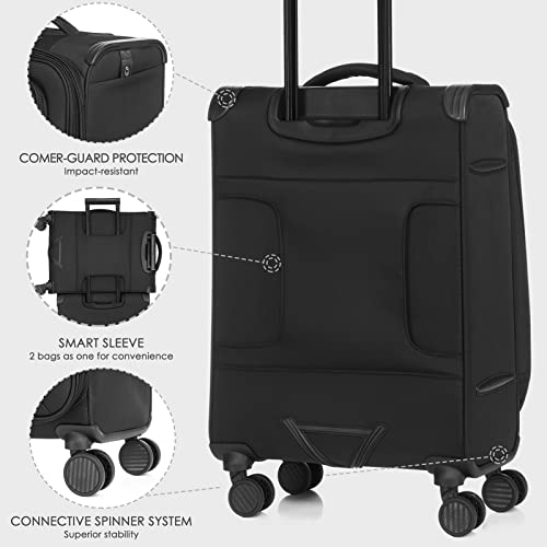 Verage Toledo Carry On Luggage Softside Expandable Suitcase With Spinner Wheel (20-Inch, Black) #TOP3