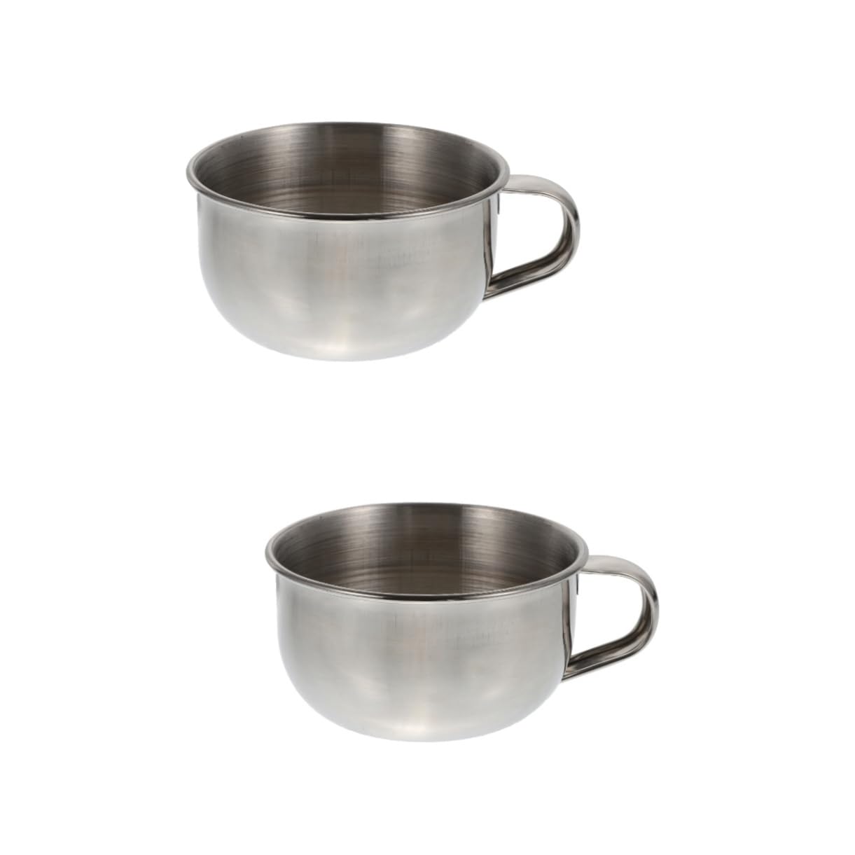 FOMIYES 2 Pcs Men's Shaving Bowl Shaving Soap Bowl Sturdy Handle Stainless Steel Bubbling