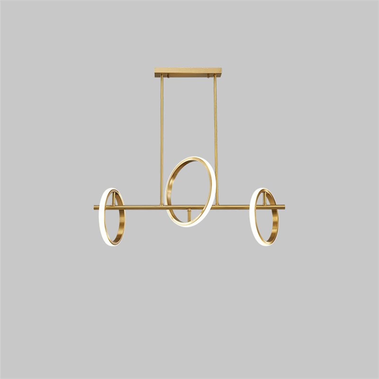 Lustre à LED suspendu en cercle de couleur dorée pour décoration moderne