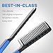 Herstyler Hair Straightening Comb - Straightener Comb for Flat Iron - Makes Styling Easy - Get Straight Hair in Minutes (Blue)
