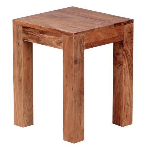 FineBuy Beistelltisch Massiv-Holz 35 x 35 cm Wohnzimmer-Tisch Design braun Landhaus-Stil Couchtisch Farbe wählbar Braun – Bild 8