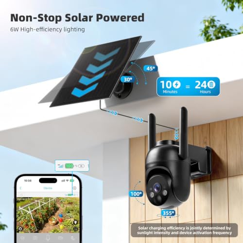 Image of 4G LTE Cellular Security Camera 2 Pack, Built-in SIM Card, Solar Powered | No WiFi Needed, 2K Color Night Vision, 360 View, for Jobsite & Off-Grid Areas, Motion Detection, 2-Way Audio, Easy Setup