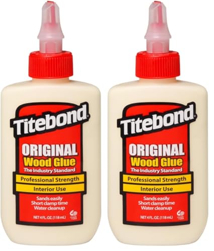 Image of Titebond Original Wood Glue 5062, Industry Standard for Woodworking, Furniture Repair /Assembly, Construction, Home Repair or Modeling, 4 oz (Pack of 2)