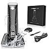 Karrong Body Groomer Herren Trimmer Intimbereich Elektrisch Rasierer, Bodygroomer mit LCD-anzeige, Wasserdicht, Kabellose Ladestation, LED-Licht, Leise Männer Trimmer