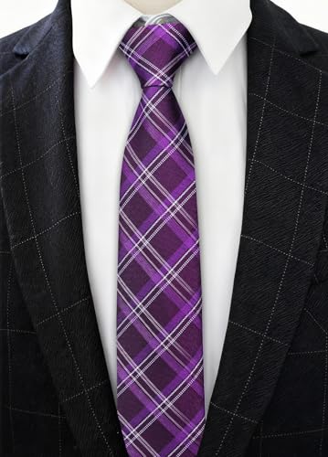 Image of Barry.Wang Men 6PCS Tie Silk Gift Necktie Clip Woven Tie Sets Party