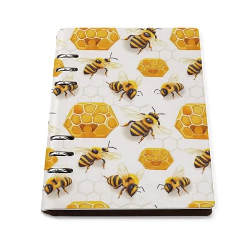 Carnet ligné pour l'école et le bureau avec motif abeille et miel original