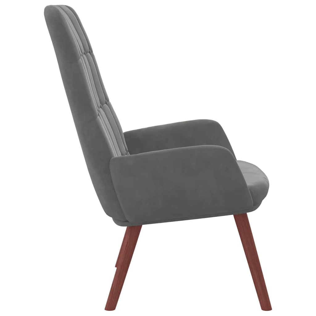 Sillón de relax gris oscuro, estructura de metal, 70 x 77 x 94 cm, sillón con reposabrazos, salón, oficina, dormitorio, balcón, oficina en casa