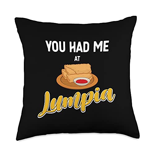 Funny Filipino Food Lover You Had Me At Lumpia Throw Pillow