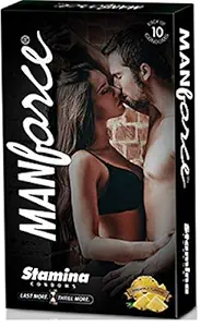 Manforce More Long Lasting Extra Dotted Stamina Pineapple Flavor Condoms - Set Of 1 (10 Condoms)