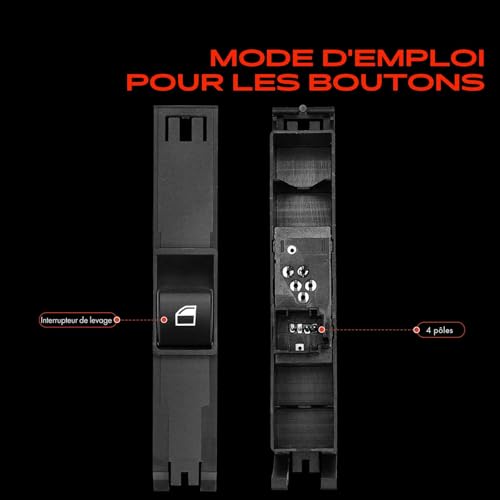 Commande lève-vitre avant gauche pour Série 3 E46 berline et break 1997-2005