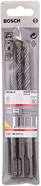 Bosch Professional Wiertło udarowe 3-częściowy zestaw SDS-plus-5, (długość całkowita 165 mm, długość robocza 100 mm), 1617000117