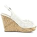 Allegra K Women's Lace Platform White Wedges Wedge Heel Sandals 9 M US